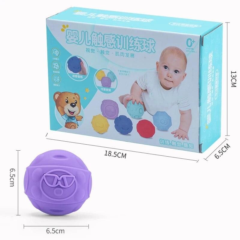 6pcs Baby Teether Rattle Toy Soft Ball Sound Mobile Cot Child 0-12 Bath Spray Water Kid Education Bed Bell Newborn Weep Stroller