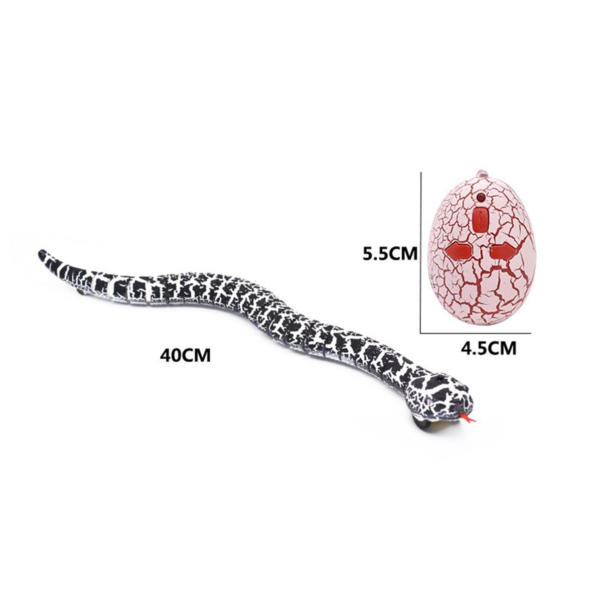 Remote Control Snake Toy Realistic Infrared Remote for Halloween Black