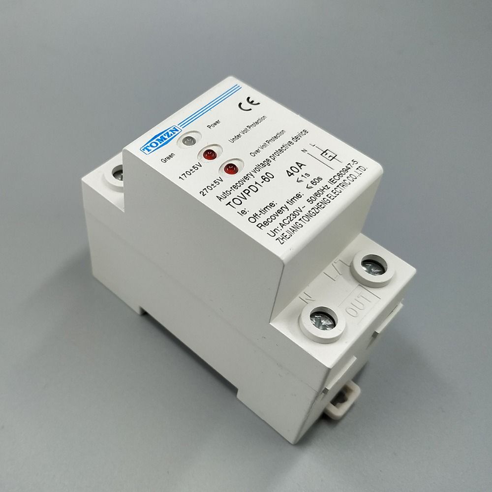 40A 230V Din Rail 3 LED Automatic Reconnect Over Voltage