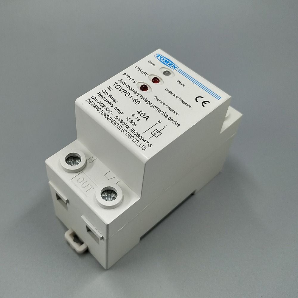 40A 230V Din Rail 3 LED Automatic Reconnect Over Voltage