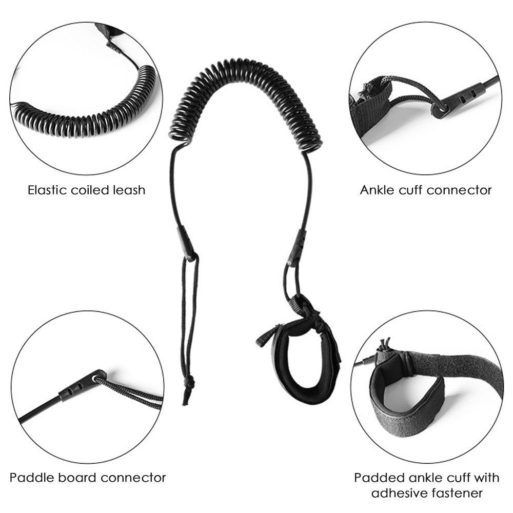 10 Feet Elastic Stand Up Paddle Board Leash Surfboard Paddle