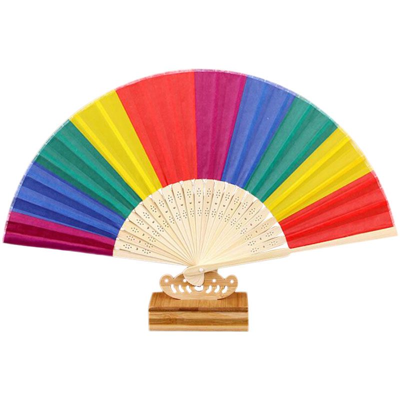 Fan Event Rainbow Hand Arrived 21cm Fan 20pcs Gifts Wedding Party New Lot/lot Party Hand