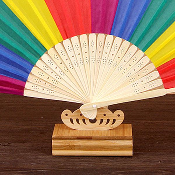 Fan Event Rainbow Hand Arrived 21cm Fan 20pcs Gifts Wedding Party New Lot/lot Party Hand
