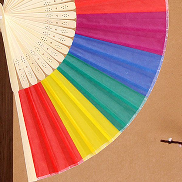 Fan Event Rainbow Hand Arrived 21cm Fan 20pcs Gifts Wedding Party New Lot/lot Party Hand