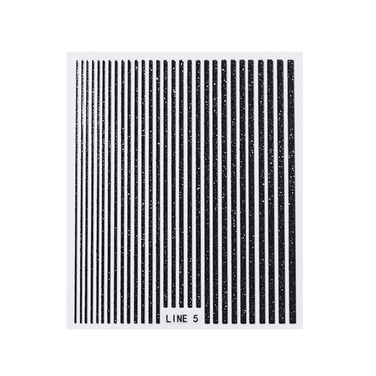 Glitter Nail Stickers Lines Nail Decals Nail Art Decorations Black
