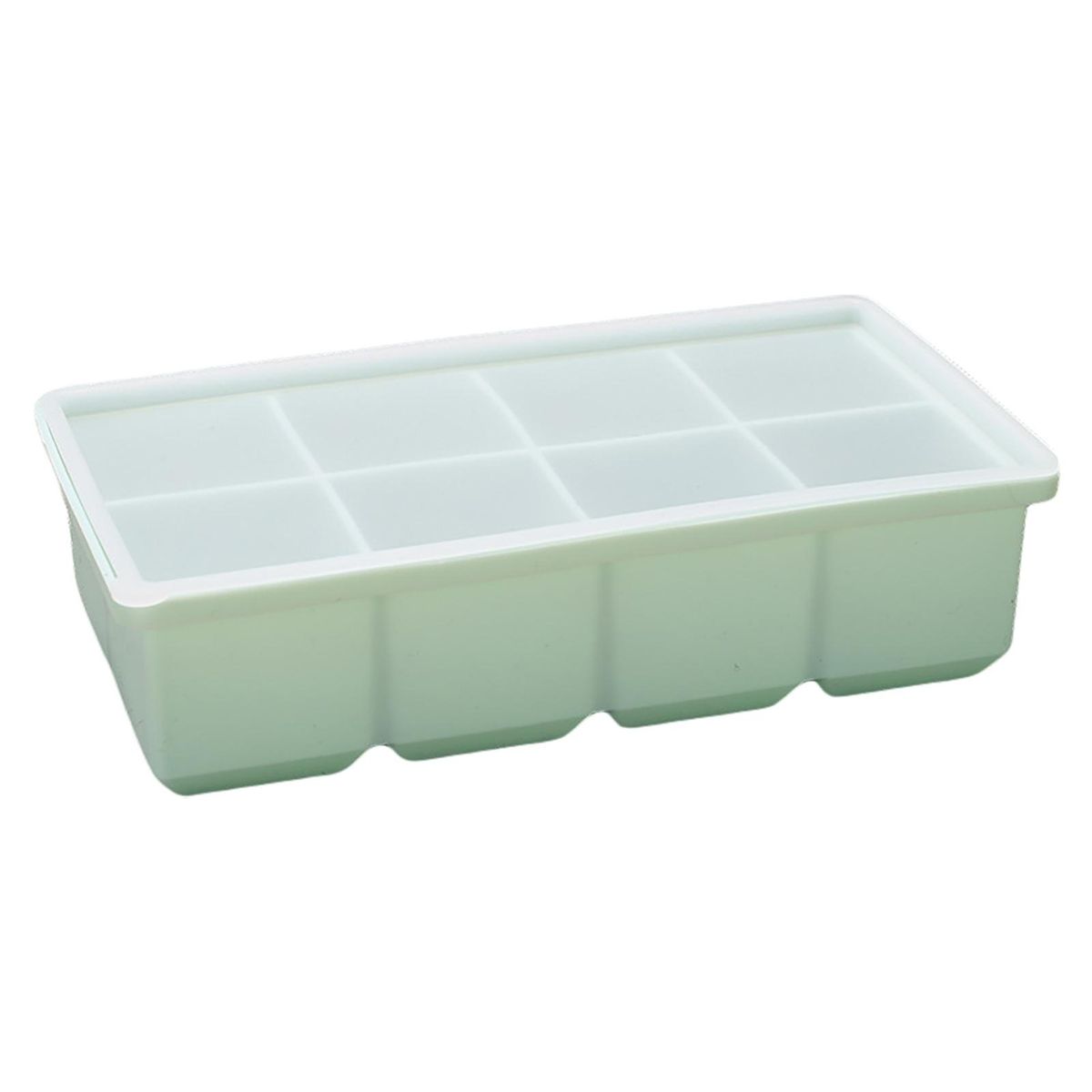 Silicone Ice Cube Tray DIY Transparent Lid Thickened-Green