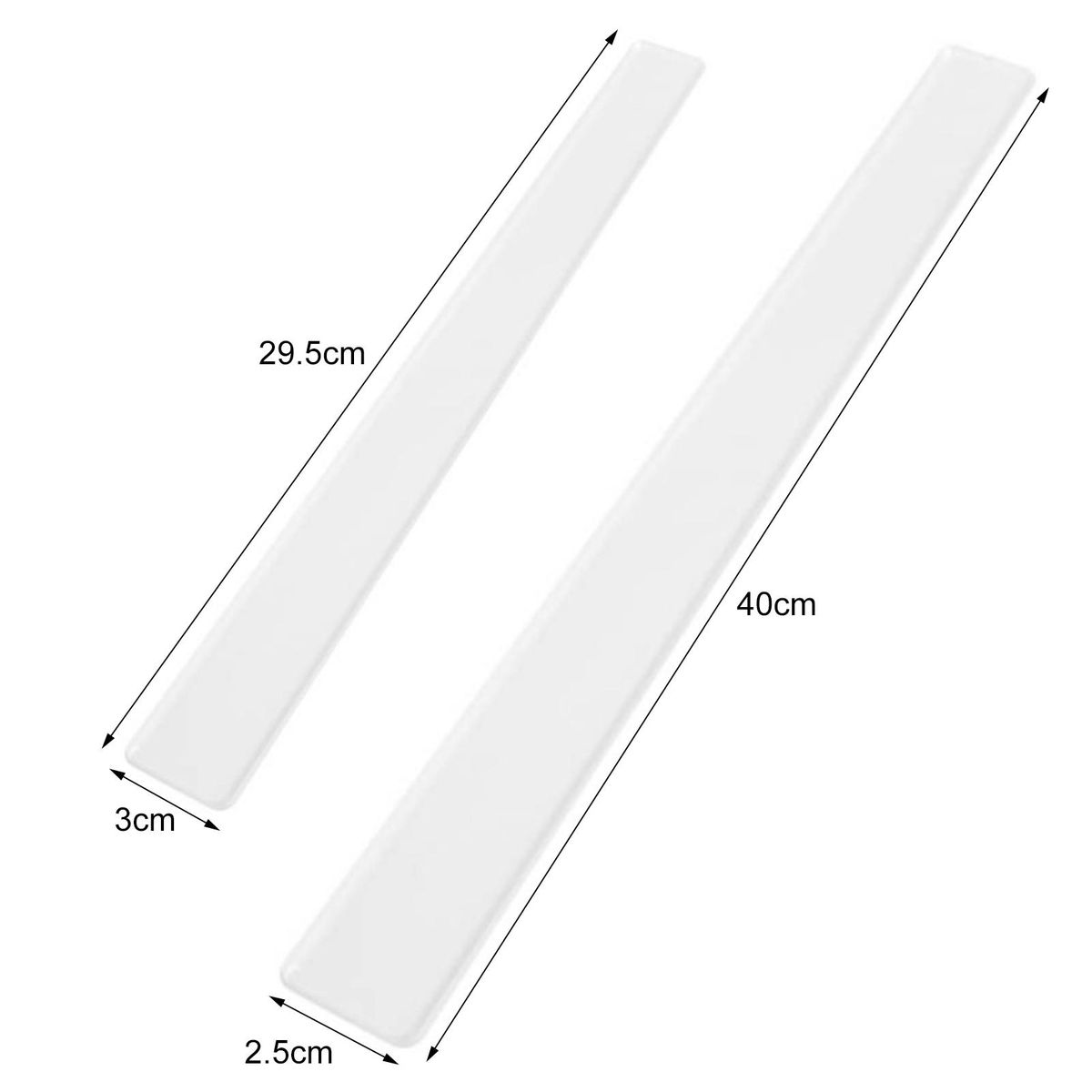 2Pcs Measuring Dough Strip Rectangle Transparent Acrylic
