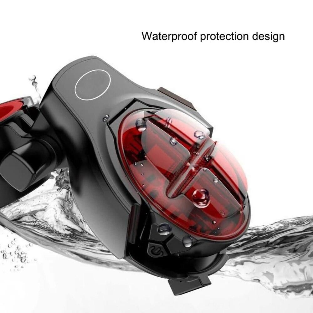 Brake Warning Bike Light Rear USB Rechargeable Bicycle Led Flash Rear Light for Bicycle Cycling Detachable WaterProof Taillight