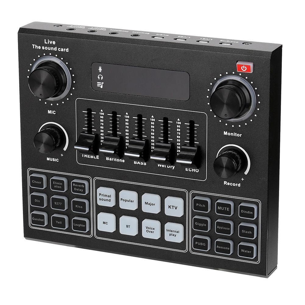 V9 Audio Studio Sound Card 3.5mm Microphone Headset Live Broadcast Studio Phone  Sound Adapter For Phone Computer
