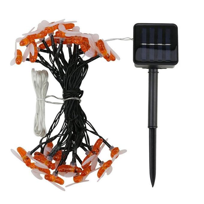 Solar Power Bee Shape String Light Wall Window Garden  Hristmas De Oration-warm White