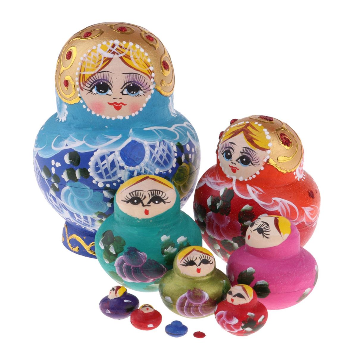 Girls Printed 10PCS Russian Matryoshka Nesting
