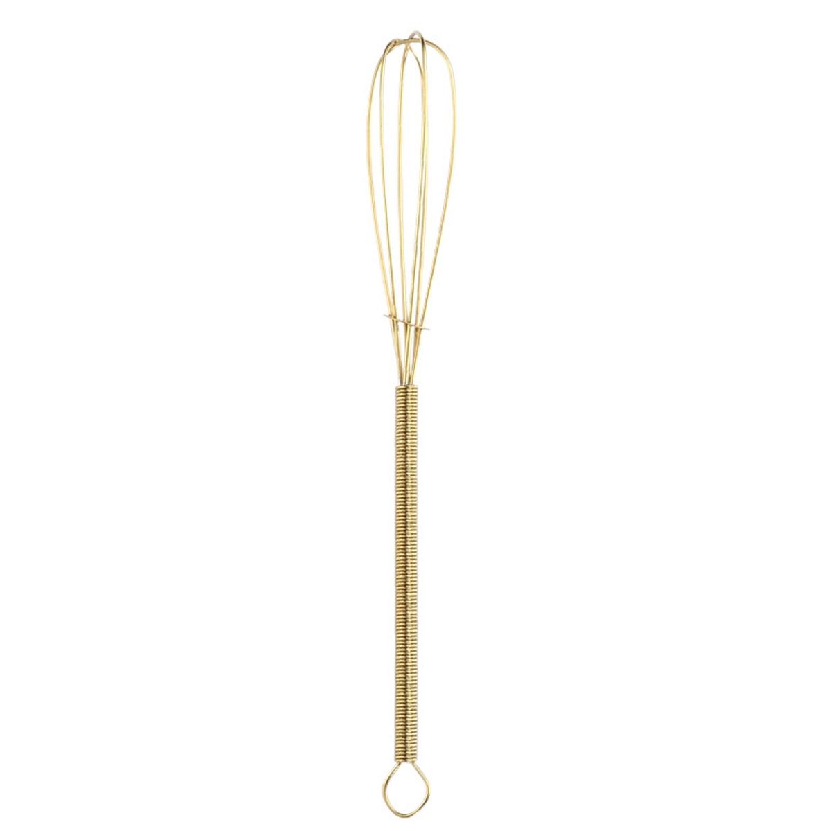 Egg Whisk Compact Size Comfortable Grip Stainless-Golden