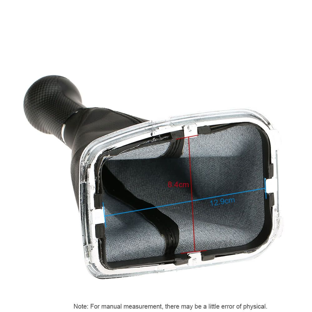 New 6 Speed Gear Shift Knob Gaitor Boot Black PU Leather For