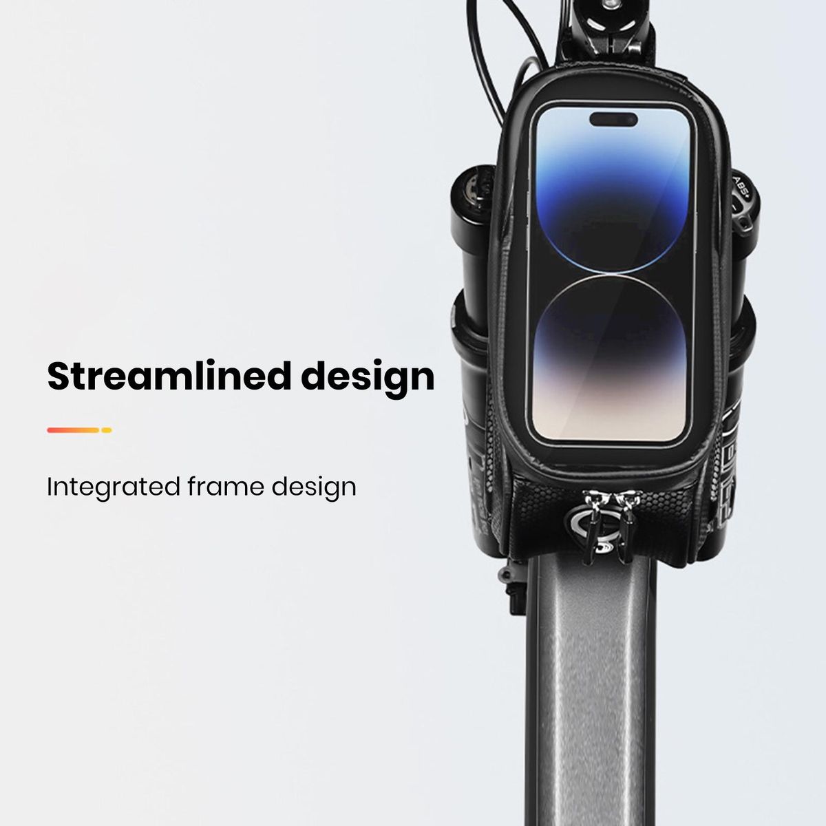 Waterproof Zipper Bag Waterproof Touch Screen Bike Bag for Phone Black