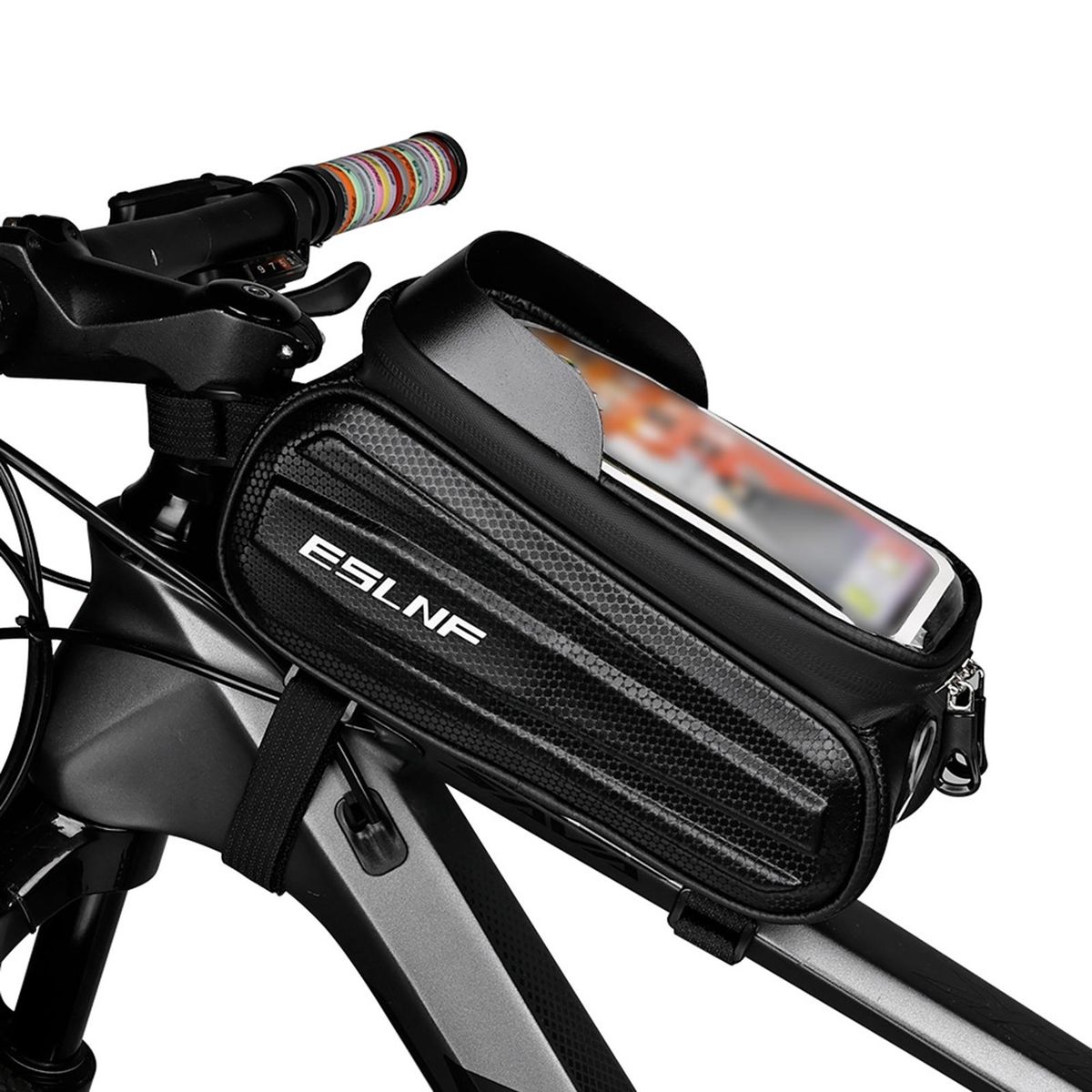 Waterproof Zipper Bag Waterproof Touch Screen Bike Bag for Phone Black