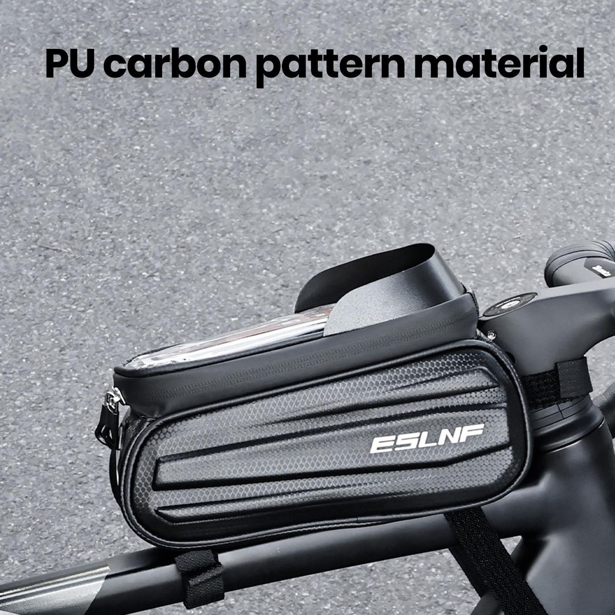 Waterproof Zipper Bag Waterproof Touch Screen Bike Bag for Phone Black