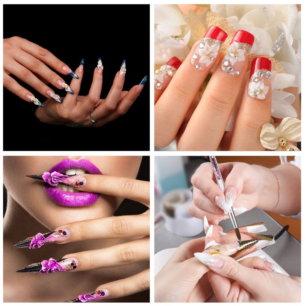 5PCS Nail Art Pen Set UV Nail Brush Acrylic Nail Brushes Nail Art Drawing Painting Brush 3D Carving Pen Nail Art Tools