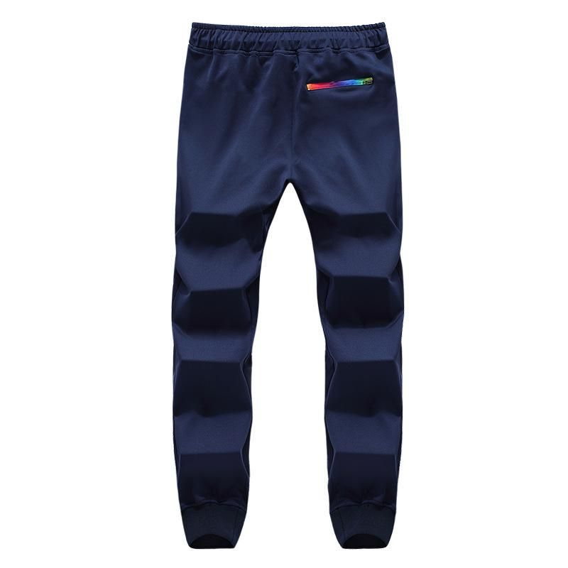 Informal cotton pants for men Sportswear tight for gym Striped Bodybuilding autumn