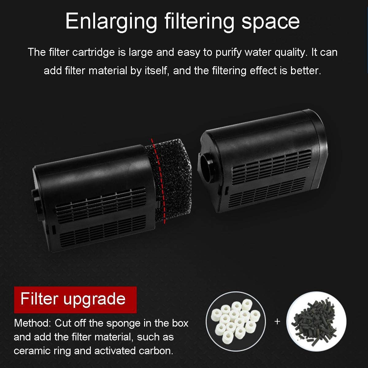 3 In 1 Aquarium Filter Pump Submersible Fish Tank Oxygen Water Purifier 1000 L/H HX-1180F2