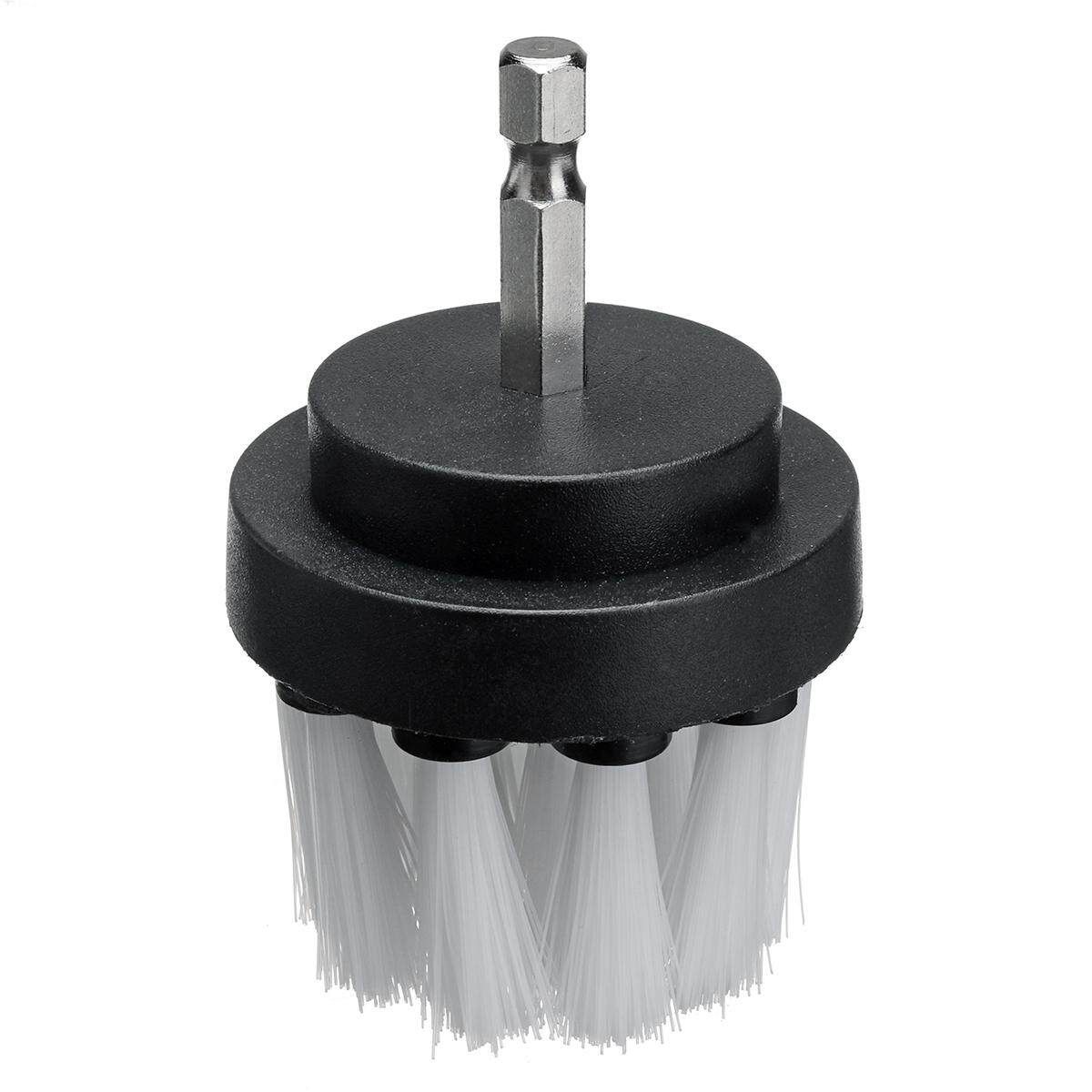 3Pcs Drill Brush Kit Tub Cleaner Scrubber Cleaning Brushes For Tile Grout Car RV White