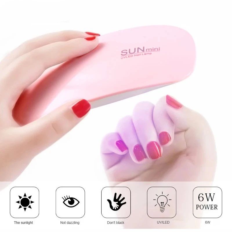 6W MINI UV LAMP NAIL GEL DRIER WITH FREE NAIL POLISH