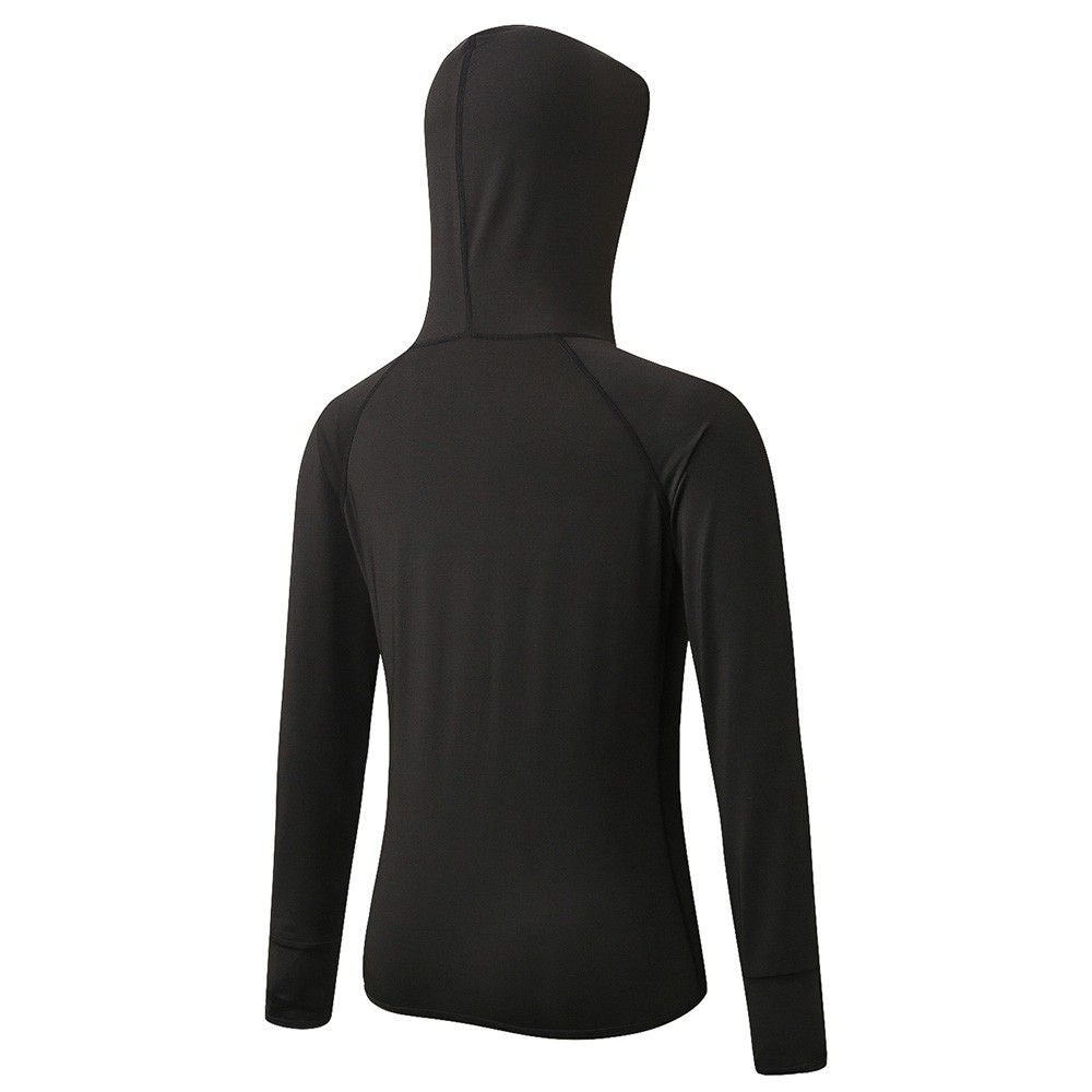 Women Hooded Sport Coat Long Sleeve Zipper Pocket Stretchy