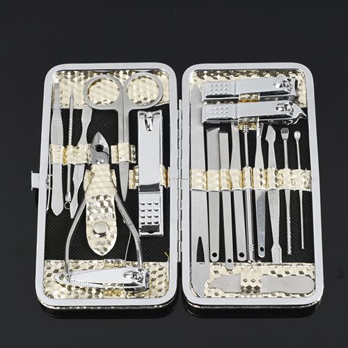 19Pcs Manicure & Pedicure Care Tool Set - Silver