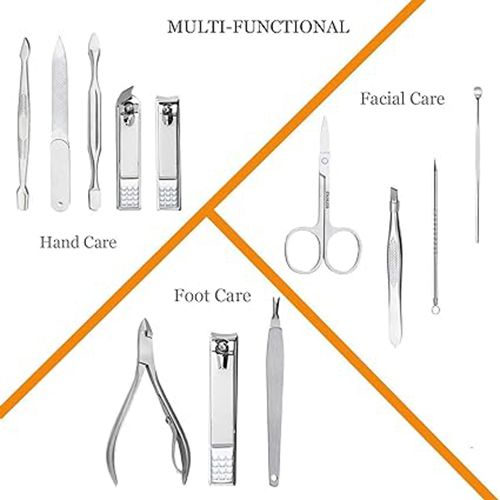 19Pcs Manicure & Pedicure Care Tool Set - Silver