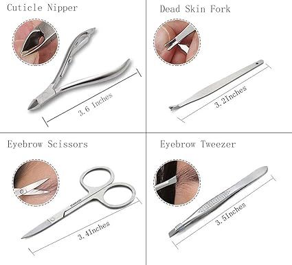 19Pcs Manicure & Pedicure Care Tool Set - Silver