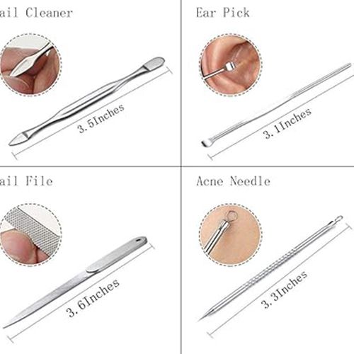 19Pcs Manicure & Pedicure Care Tool Set - Silver