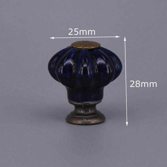 1x Ceramic Dresser Knobs Ink Blue Drawer Cabinet Pull