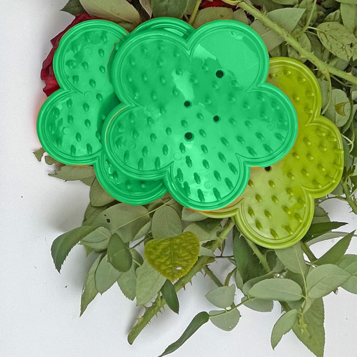 2Pcs Rose Thorn Remover Flower Arrangement Leaf Green