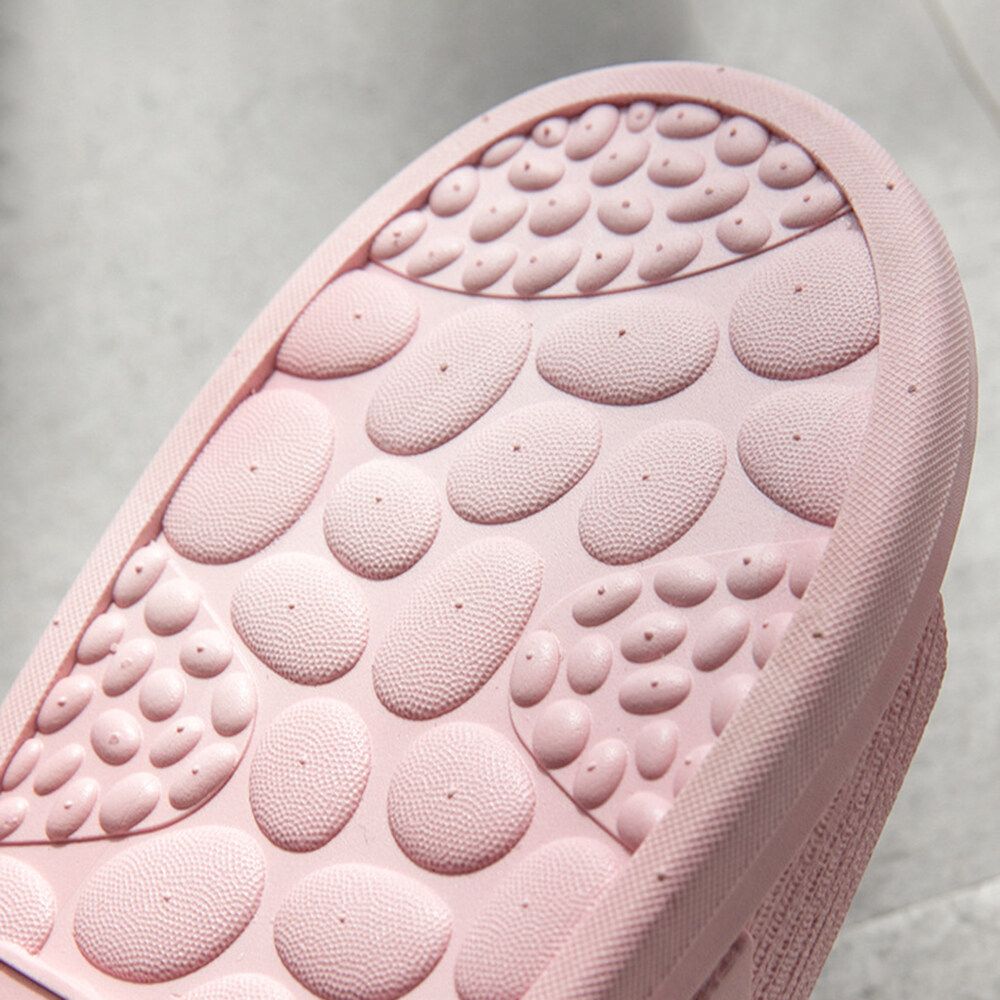 Unisex Bathroom Massage Acupoint Sole Solid Flat Slippers Indoor Couple Non-slip Soles Sandals House Slippers EU:41