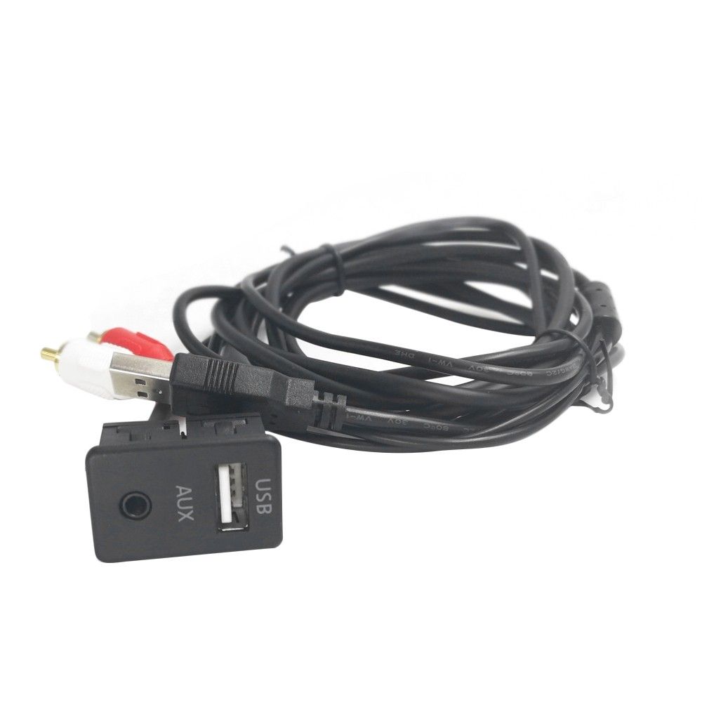 Car AUX USB Audio Adapter Cable 2RCA 100cm Replacement For