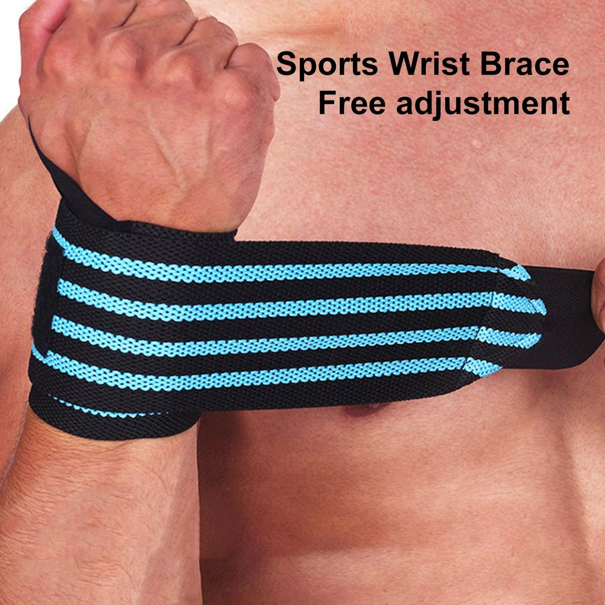 1 Pc Sports Wristband Gym Support Wrist Wrap Sky Blue