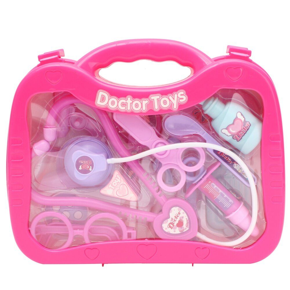 Kids Pretend Play Education Doctor Nurse Set Kit Hospital Supplies Toy Pink