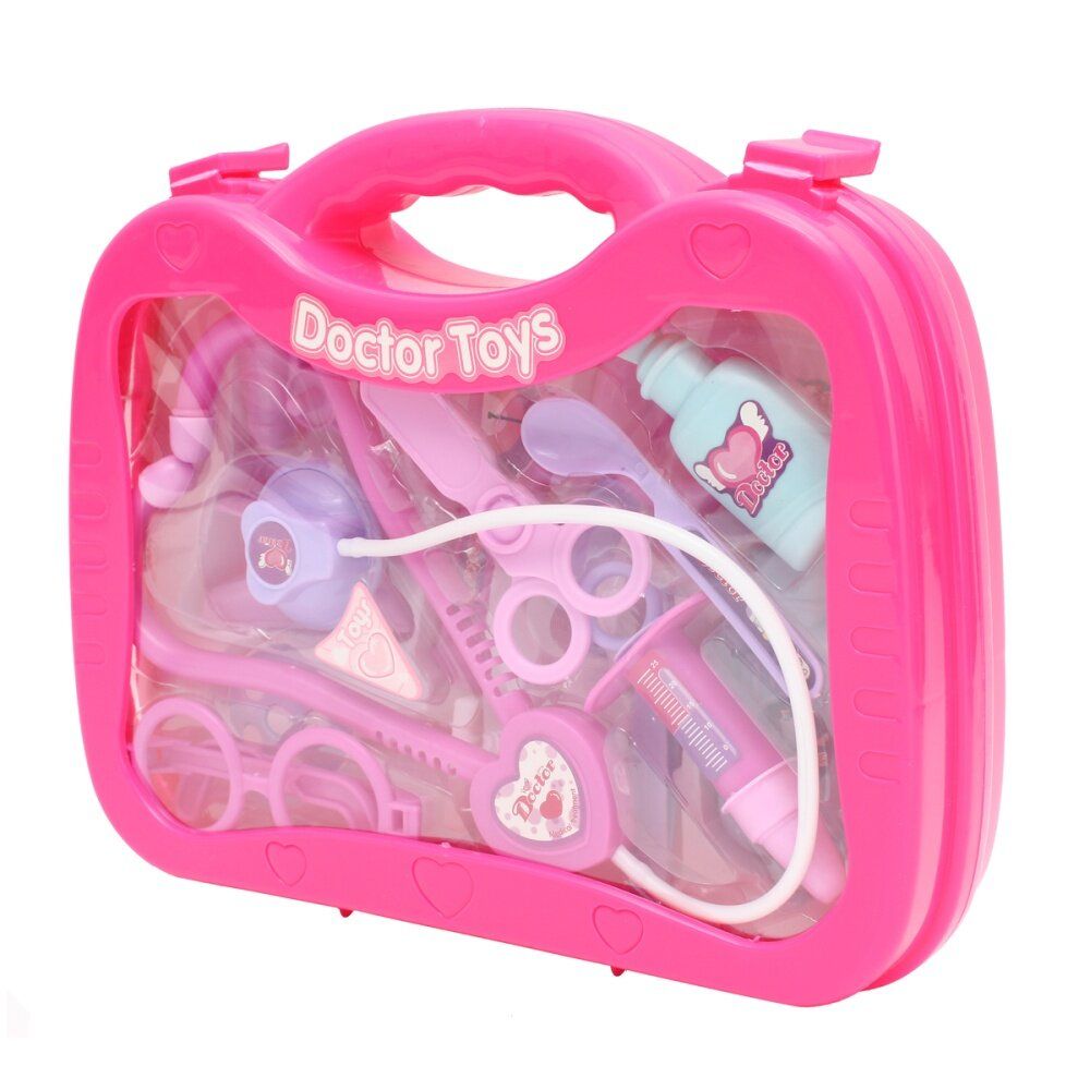 Kids Pretend Play Education Doctor Nurse Set Kit Hospital Supplies Toy Pink