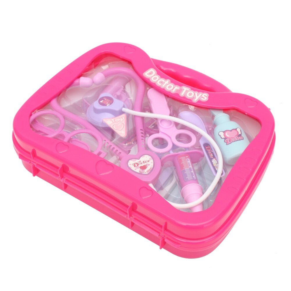 Kids Pretend Play Education Doctor Nurse Set Kit Hospital Supplies Toy Pink