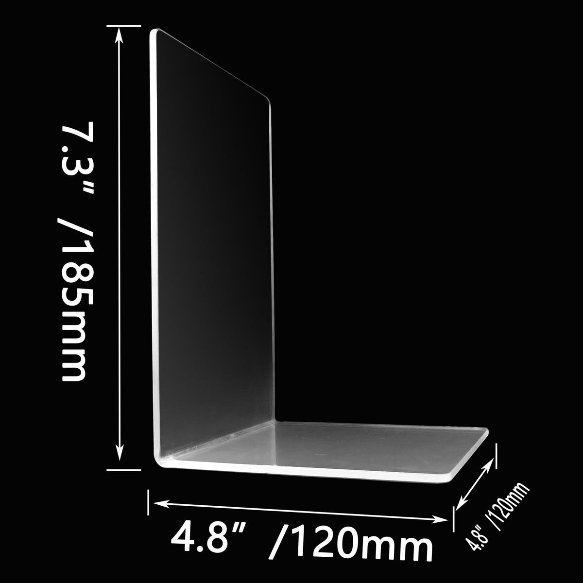 4Pcs Clear Acrylic Bookends L-shaped Desk Organizer Book Shelves Desktop Books Holder for CDs Magazines Video Games School Stationery Office Accessories