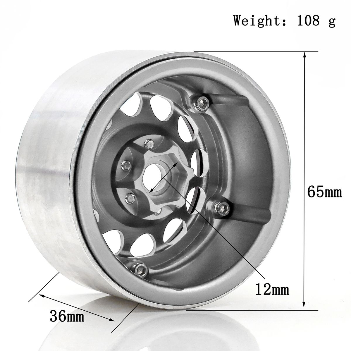 Aluminum Alloy Wheel Rim Beadlock Silvery Wheel Rims Hub