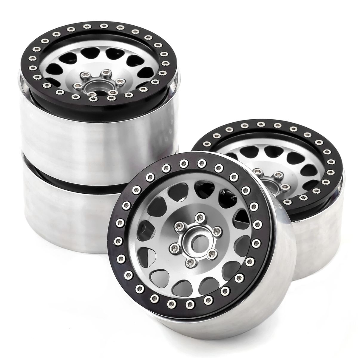 Aluminum Alloy Wheel Rim Beadlock Silvery Wheel Rims Hub