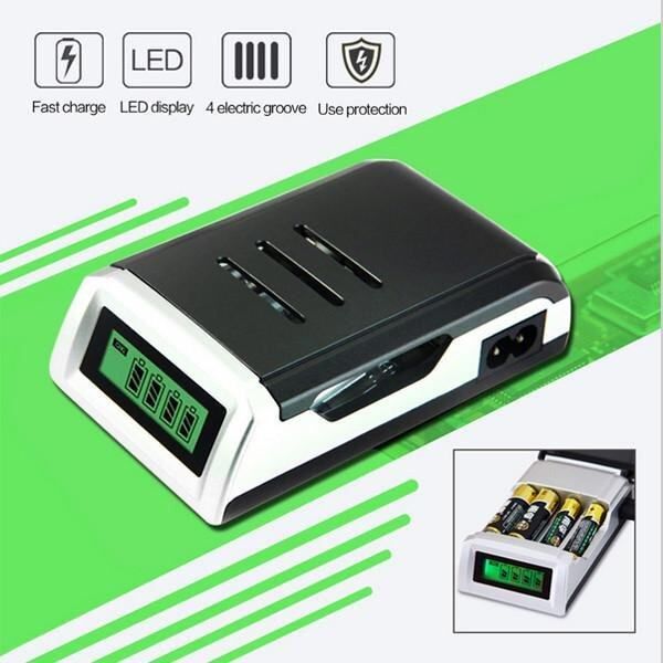 C905W 4 Slots LCD Display Intelligent NiCd/NiMh Charger For AA/AAA