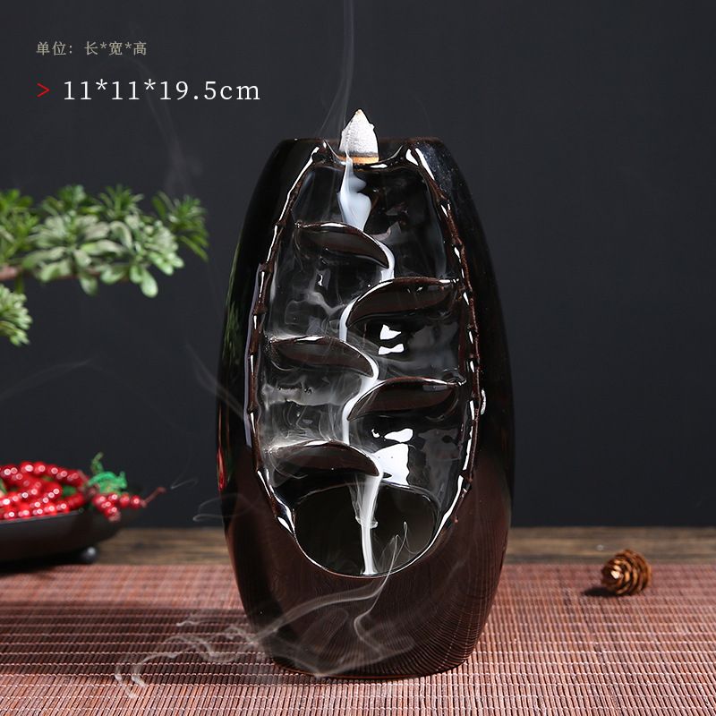 10Pcs Cones Free Gift Blue Waterfall Incense Burner Ceramic