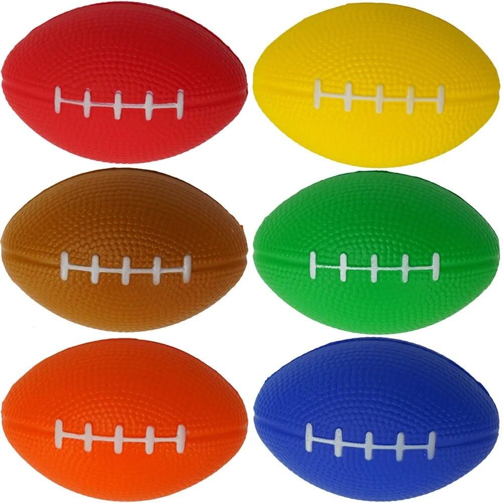 6 Pcs Vent Football Party Gifts Relaxing Playthings Shaped Toy Mini Rugby Stress Balls Soccer Footballs Bulk Elastic