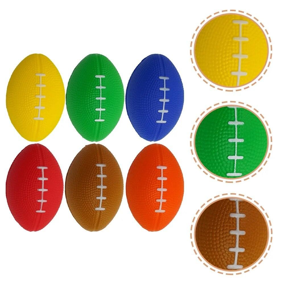 6 Pcs Vent Football Party Gifts Relaxing Playthings Shaped Toy Mini Rugby Stress Balls Soccer Footballs Bulk Elastic