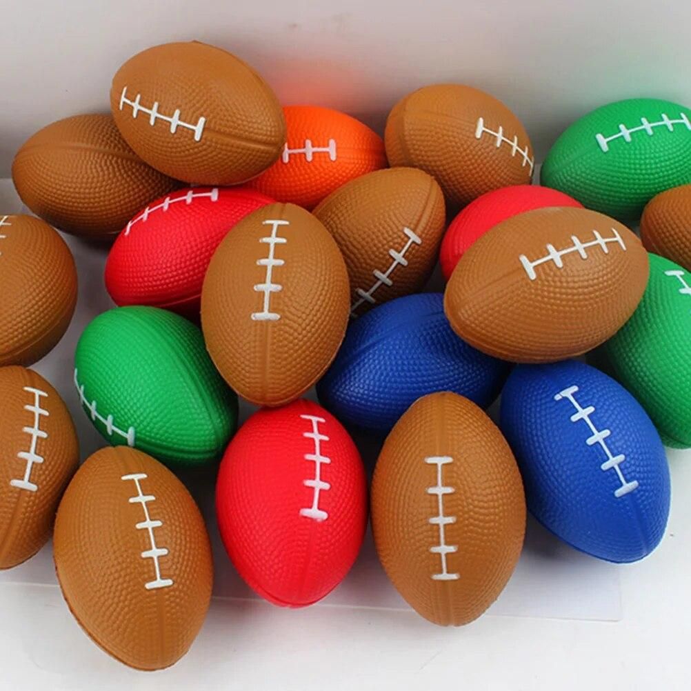 6 Pcs Vent Football Party Gifts Relaxing Playthings Shaped Toy Mini Rugby Stress Balls Soccer Footballs Bulk Elastic