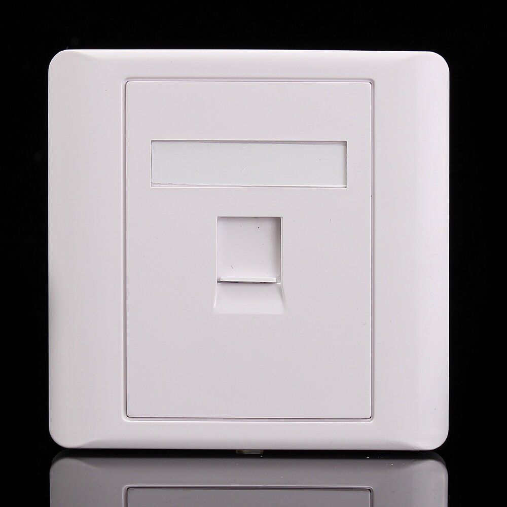 1 Port RJ45 Cat5e Face Plate Wall Socket Ethernet Single Gang FacePlate