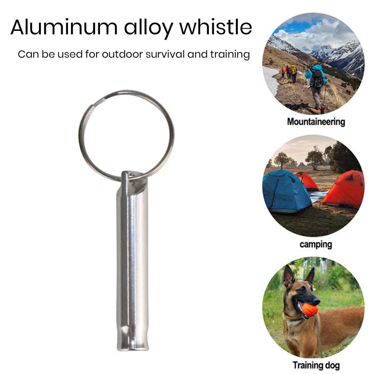 3Pcs Multifunctional Whistles Keychain Whistles Silver
