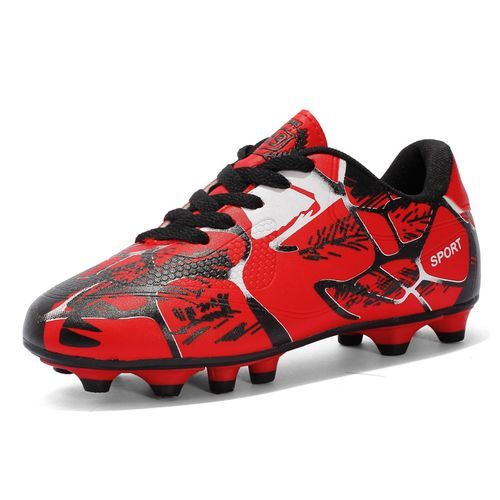 New Teen Boys Soccer Shoes Men Football Sneakers Boots-Red