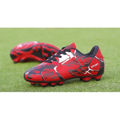 New Teen Boys Soccer Shoes Men Football Sneakers Boots-Red